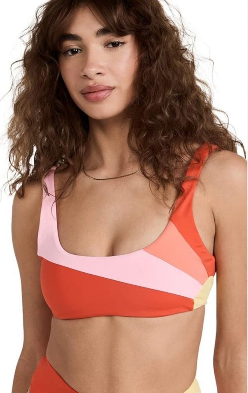 L*Space Lizzie Sunburst Bikini Top in Orange Size XS NWT
